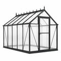 Viktorianisches Gewächshaus aus Aluminium 240 x 190 x 230 cm Schwarz/Transparent mit Polycarbonatplatten