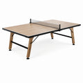 Klappbarer Tischtennistisch mit Netz, 274 × 152,5 × 76 cm, Naturbraun/Schwarz