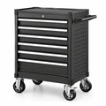 Stahl-Werkstattwagen Schwarz/Silber, 77 × 46 × 97 cm, mit 7 Schubladen und Rollen